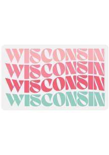 Wisconsin Vinyl Retro Wave Stickers - Pink