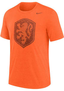 Nike Netherlands National Team Orange Crest Short Sleeve Fashion T Shirt