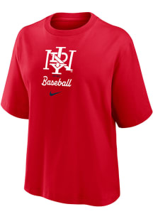 Nike Indianapolis Indians Womens Red Boxy Short Sleeve T-Shirt
