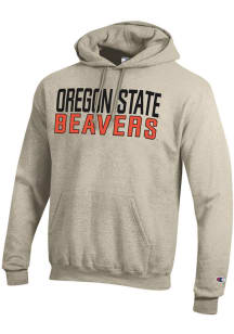 Champion Oregon State Beavers Mens Oatmeal Powerblend Long Sleeve Hoodie