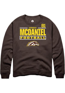 Earnest McDaniel Western Michigan Broncos Mens Brown Football NIL Stacked Box Player Crew