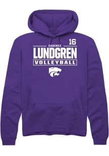 Cadence Lundgren K-State Wildcats Mens Purple NIL Stacked Box Player Hood