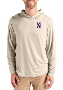 Cutter and Buck Northwestern Wildcats Mens Purple Coastline Eco Long Sleeve Lightweight Hoodie