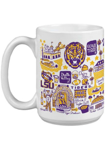 LSU Tigers 15oz Julia Gash Ceramic Mug - White