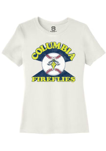 Summit Sportswear Columbia Fireflies Womens White Soft Arch Short Sleeve T-Shirt