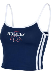 UConn Huskies Womens Navy Blue Striped Cami Tank Top
