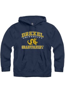 Drexel Dragons Mens Navy Blue Big Arch Grandparent Long Sleeve Hoodie