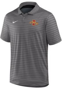 Nike Iowa State Cyclones Mens Black Tour Stripe Short Sleeve Polo