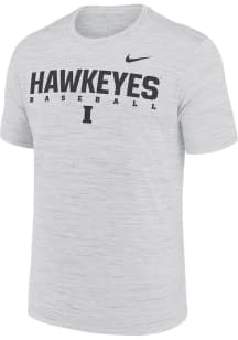 Nike Iowa Hawkeyes White DriFit Velocity Baseball Short Sleeve T Shirt