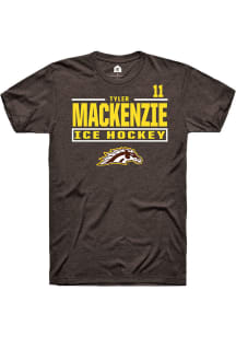 Tyler Mackenzie Western Michigan Broncos Brown NIL Stacked Box Short Sleeve Player T Shirt