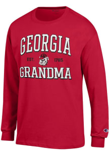 Champion Georgia Bulldogs Red Est. Date Grandma Jersey Long Sleeve T Shirt
