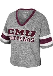 Colosseum Central Michigan Chippewas Womens Grey Heather Grimmerie Short Sleeve T-Shirt