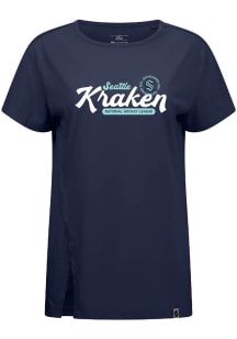 Levelwear Seattle Kraken Womens Navy Blue Influx Monument Short Sleeve T-Shirt
