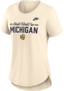 Nike Michigan Wolverines Womens Natural Legacy Triblend Short Sleeve T-Shirt