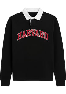 Crew Dog Harvard Crimson Mens Black Team name Long Sleeve Fashion Sweatshirt