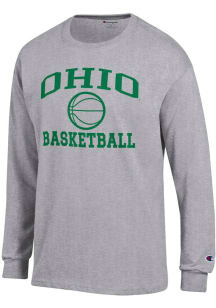Champion Ohio Bobcats Grey Basketball Icon Jersey Long Sleeve T Shirt