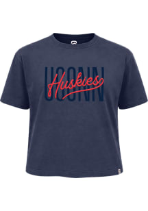 Summit Sportswear UConn Huskies Womens Navy Blue Pigment Dyed Short Sleeve T-Shirt
