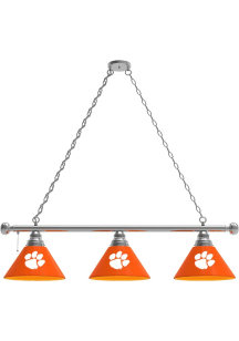 Clemson Tigers 3 Shade Silver Billiard Lamp