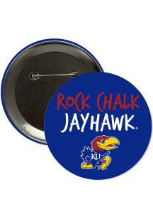Kansas Jayhawks 3" Rock Chalk Button - Blue