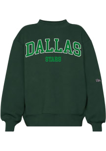 Hype and Vice Dallas Stars Womens Green Mock Neck Crew Sweatshirt