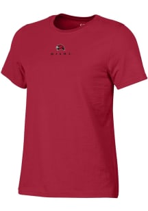 Under Armour Miami RedHawks Womens Crimson Printed Short Sleeve T-Shirt