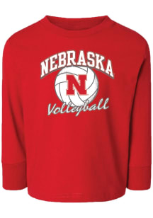 Summit Sportswear Nebraska Cornhuskers Toddler Red No 1 Volleyball Long Sleeve T-Shirt