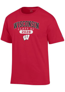 Champion Wisconsin Badgers Red Class of 2028 Jersey Short Sleeve T Shirt