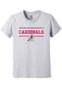 Summit Sportswear Springfield Cardinals Youth Grey Double Bar Short Sleeve T-Shirt