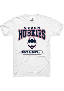 Summit Sportswear UConn Huskies White Men's Basketball Short Sleeve T Shirt