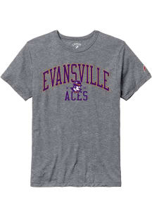 Evansville Purple Aces Grey All American Oversized Number One Short Sleeve T Shirt