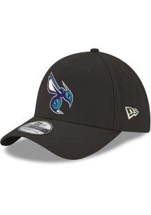 New Era Charlotte Hornets Mens Black Alt Side Profile Hornet 39THIRTY Flex Hat