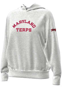 Under Armour Maryland Terrapins Womens Grey Icon Fleece Hooded Sweatshirt
