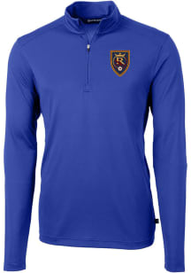 Cutter and Buck Real Salt Lake Mens Blue Virtue Eco Pique Big and Tall Qtr Zip