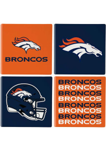 Denver Broncos 4Pk Coaster - Navy Blue