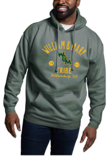 William & Mary Tribe Mens Green Essential Hood 2.0 Long Sleeve Hoodie