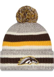 New Era Western Michigan Broncos Brown Stripe Cuff Pom Mens Knit Hat