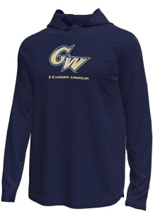 Under Armour George Washington Revolutionaries Mens Blue Logo Tech Stretch Hood