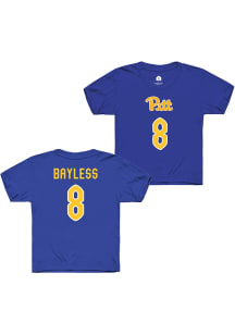 Blaire Bayless Pitt Panthers Youth Blue NIL Shirzees Player Tee
