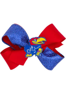 Kansas Jayhawks Color Block Glitter Kids Hair Barrette