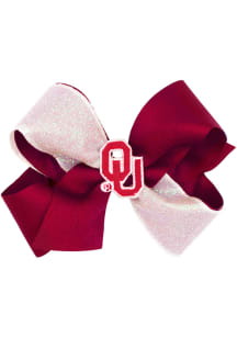 Oklahoma Sooners Color Block Glitter Kids Hair Barrette