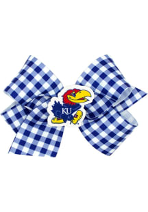 Kansas Jayhawks Gingham Kids Hair Barrette