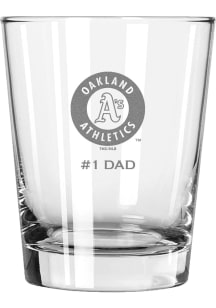 Oakland Athletics Dad 15oz Rock Glass - White