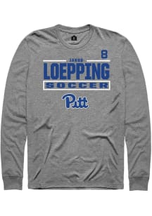 Jakob Loepping Pitt Panthers Graphite NIL Stacked Box Long Sleeve Player T Shirt