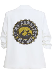 Iowa Hawkeyes Womens White Est 1841 Blazer Medium Weight Jacket