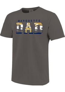 Marquette Golden Eagles Dark Grey Campus Fill Dad Short Sleeve T Shirt