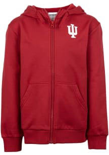Indiana Hoosiers Youth Crimson Primary Logo Long Sleeve Full Zip Jacket