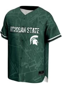 ProSphere Michigan State Spartans Mens Green Vigor Baseball Jersey