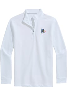 Vineyard Vines Drexel Dragons Mens White Shep Shirt Long Sleeve Qtr Zip Pullover