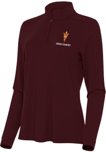 Antigua Arizona State Sun Devils Womens Maroon Cross Country Intent Qtr Zip