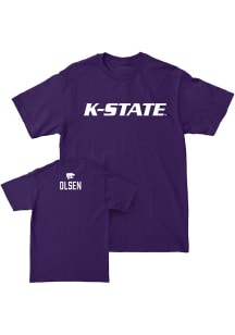 Brock Olsen K-State Wildcats Purple NIL Sideline Short Sleeve Player T Shirt